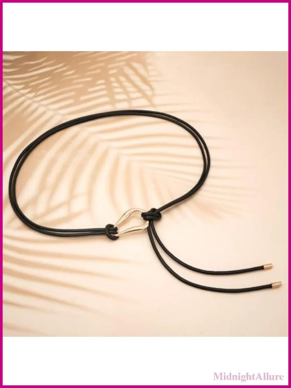 PU Leather Knotted Thin Belt with Gold Buckle for Dresses